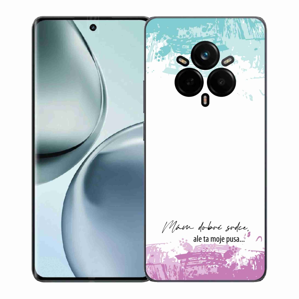 Gél borító mmCase a Realme 14 Pro+ 5G készülékhez - vicces szöveg 3 fehér háttér