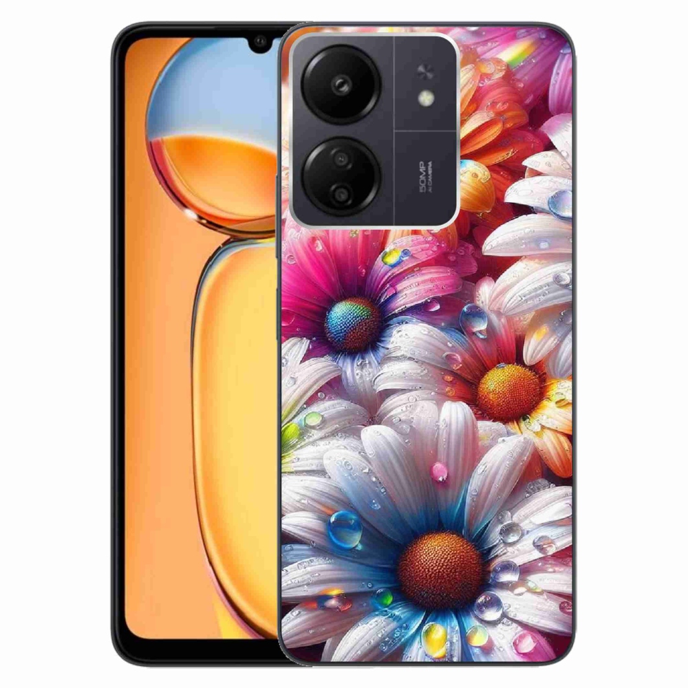 Gél borítás mmCase a Xiaomi Poco C65/Redmi 13C számára - színes margaréták