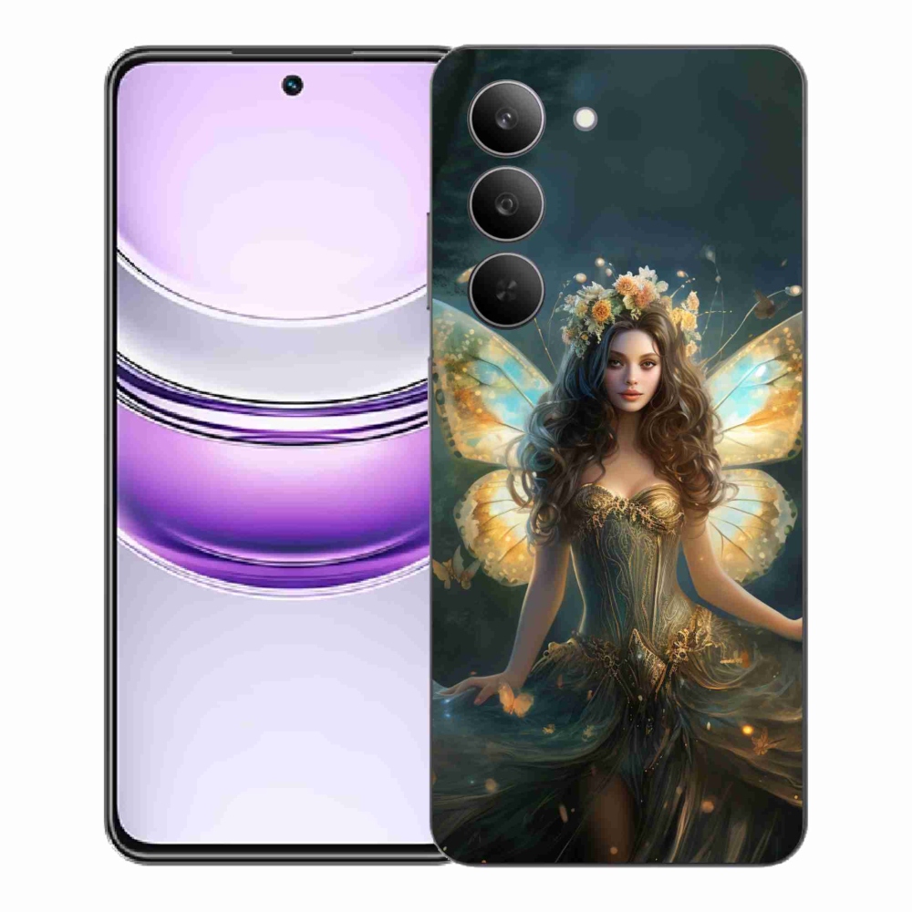 Gél borító mmCase a Realme 14x 5G készülékhez - pillangó nő