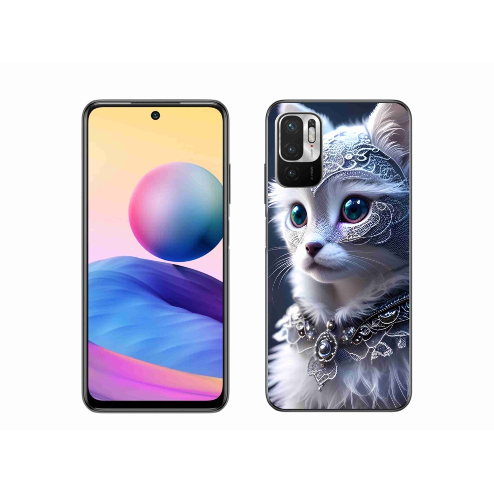 Gél borítás mmCase a Xiaomi Poco M3 Pro/5G számára - fehér macska