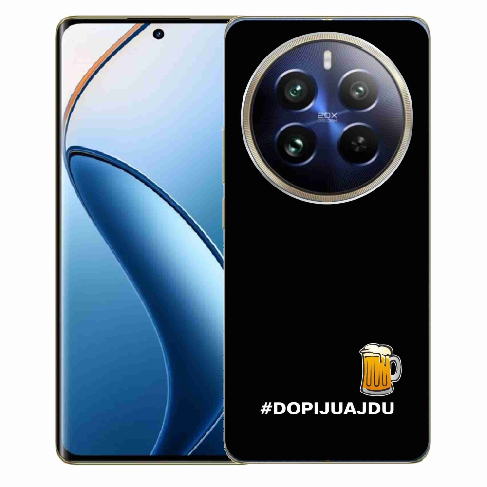 Gél borítás mmCase a Realme 12 Pro 5G/12 Pro+ 5G - sör motívum 1 fekete háttérrel