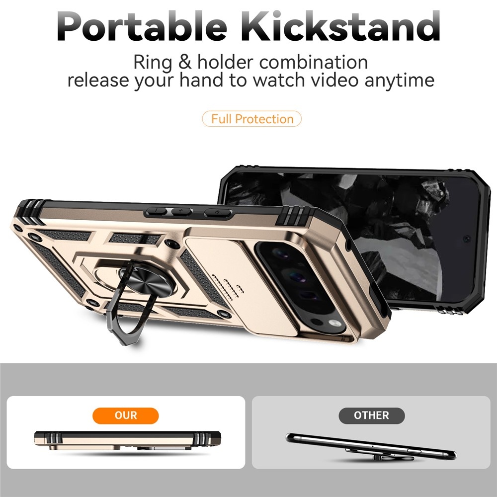 Gyűrűálló borítás a Google Pixel 10 Pro XL/Pixel 9 Pro XL készülékhez - arany színben