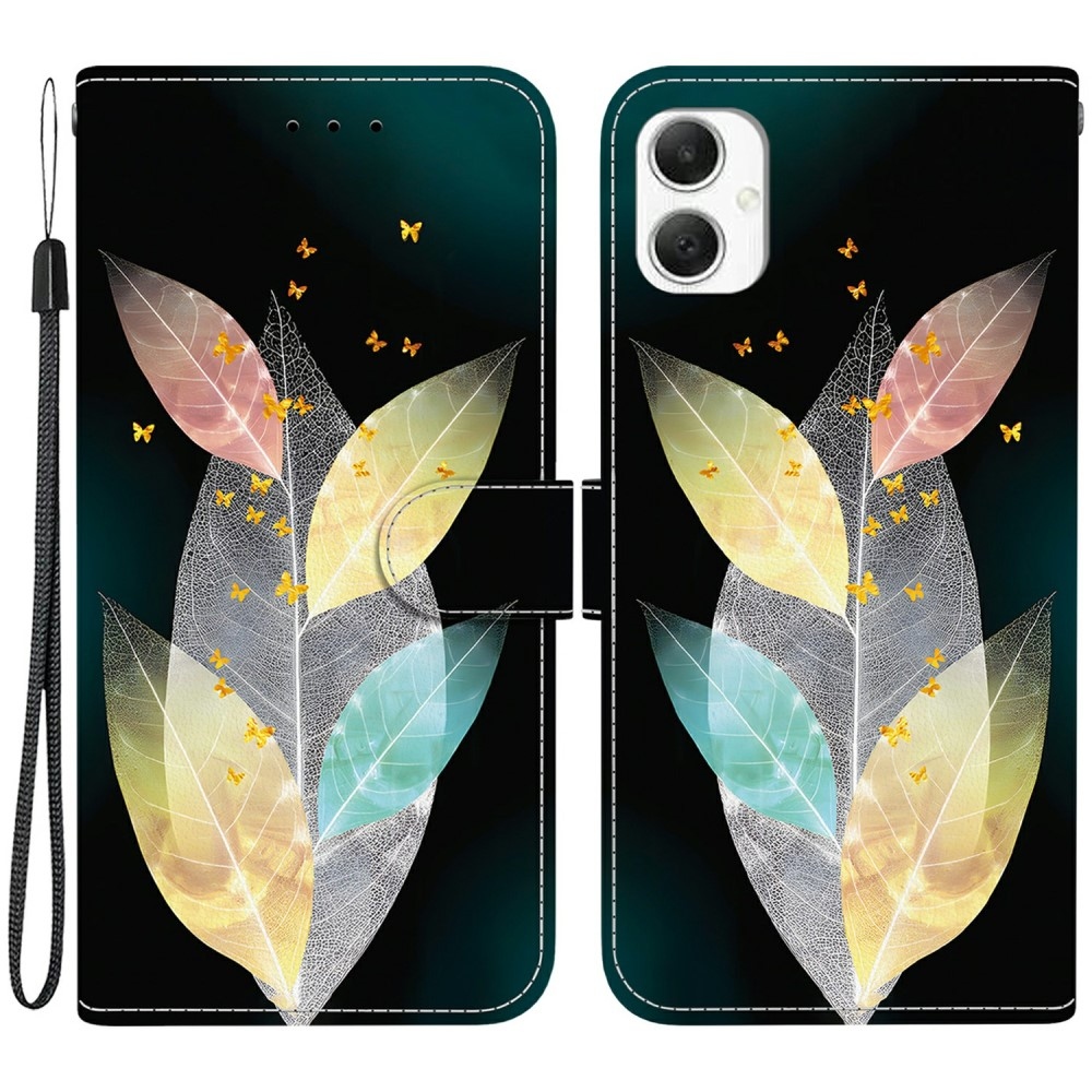 Sokoldalú könyves tok Samsung Galaxy A06 4G - színes levelek