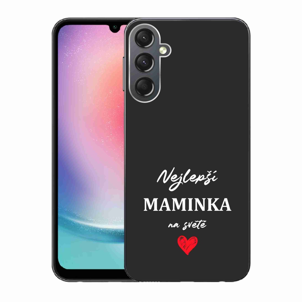 Gél borító mmCase Samsung Galaxy A24 - legjobb anya 1 fekete háttérrel