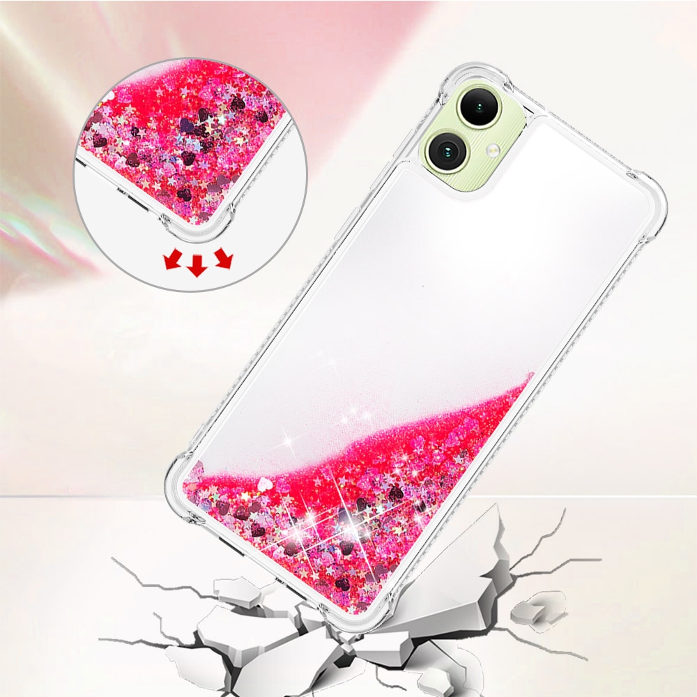 Glitter homokóra zselés tok Samsung Galaxy A07 4G - rózsaszín/szívek