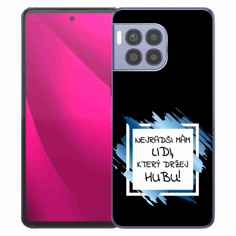 Gél borító mmCase a T-Mobile T Phone 2 Pro készülékhez - vicces szöveg 7 fehér és fekete háttérrel