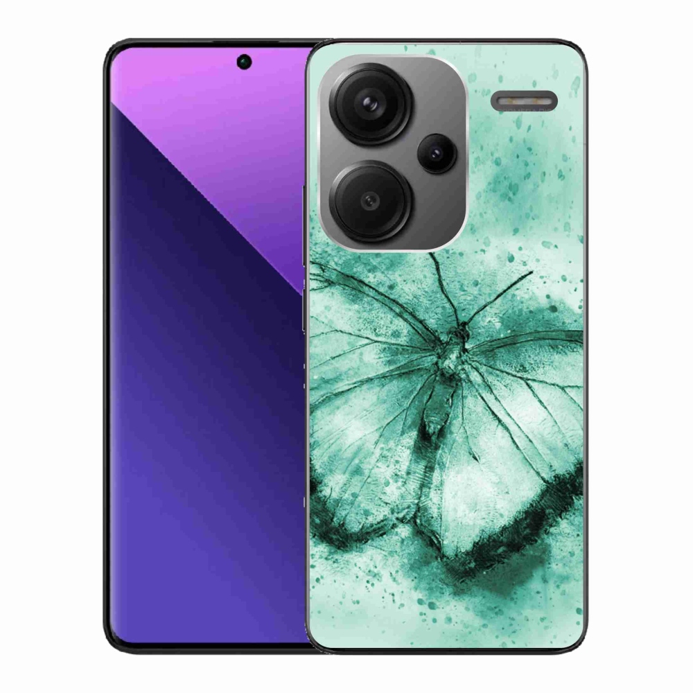 Gél tok mmCase a Xiaomi Redmi Note 13 Pro+ 5G számára - zöld pillangó