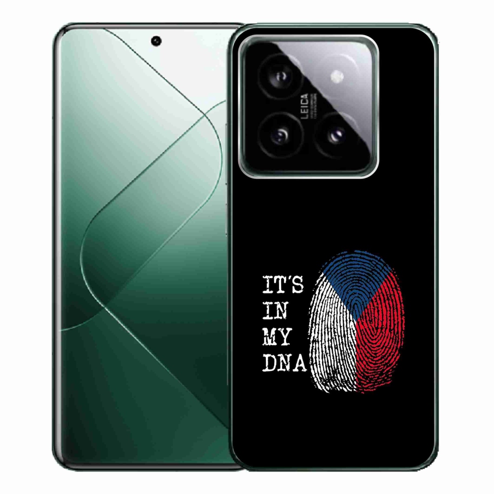 Gél borító mmCase a Xiaomi 14 Pro - zászló ujjlenyomat fekete háttérrel