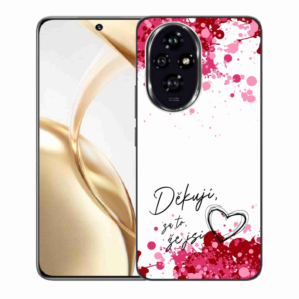 Gél borító mmCase a Honor 200 5G készülékhez - szerelmes szöveg 2 fehér háttérrel