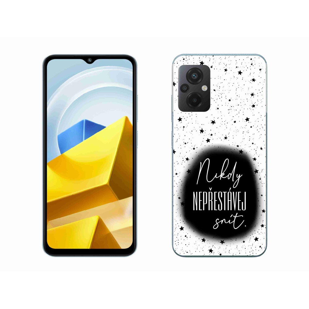 Gél borítás mmCase a Xiaomi Poco M5 4G-hez - idézet 1 fekete és fehér háttérrel