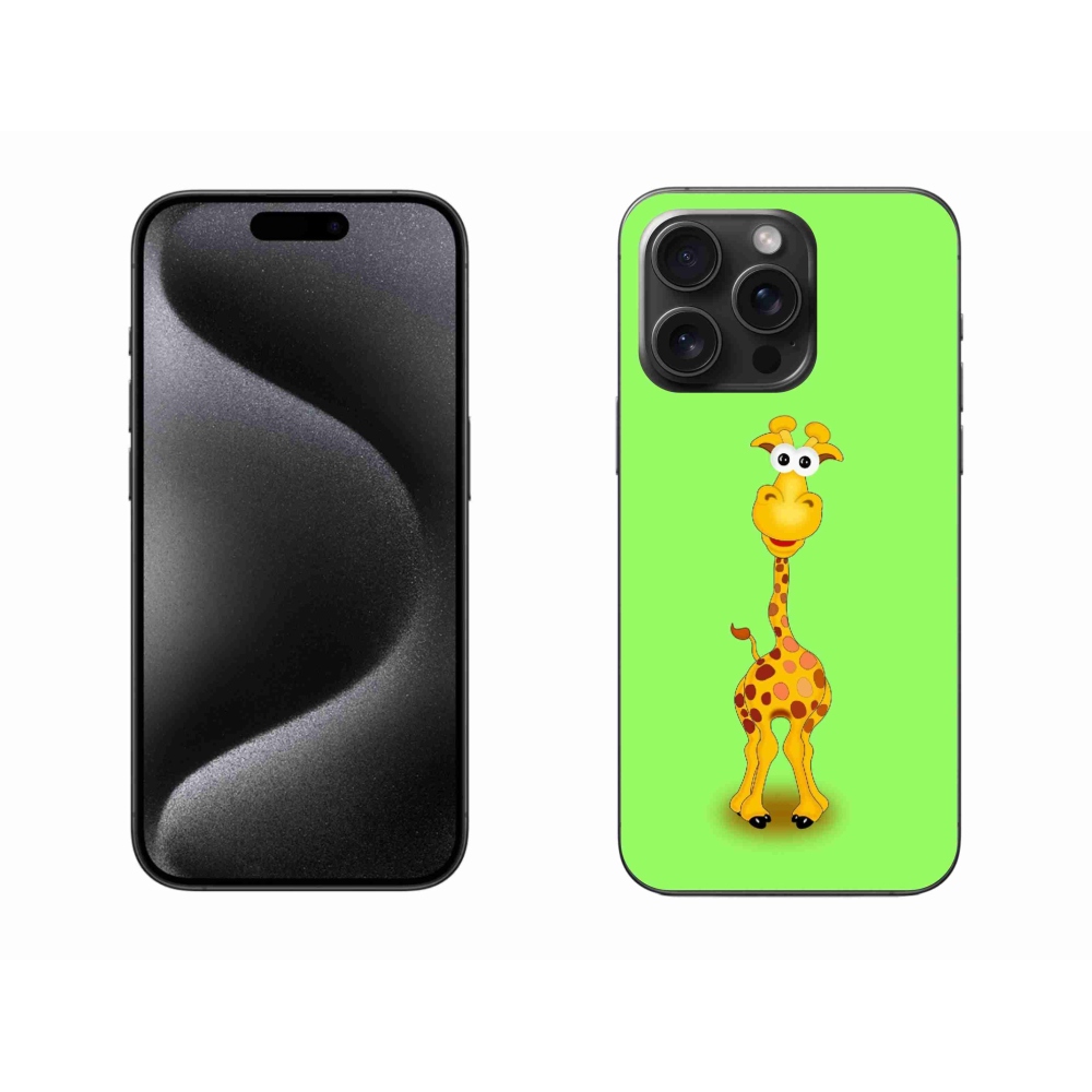 Zselés borítás mmCase iPhone 15 Pro Max készülékhez - rajzfilm zsiráf