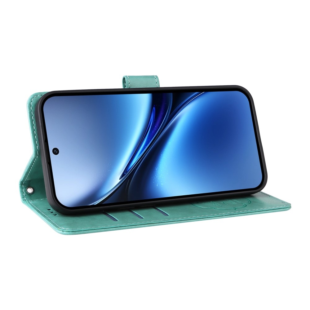 Virágos könyvtáska a Vivo X200 5G-hez - teáskék színű