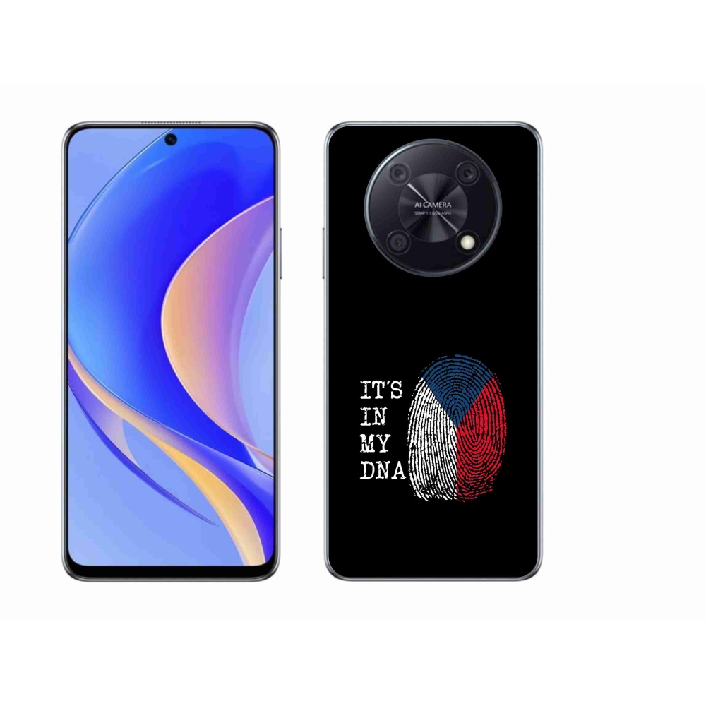 Gél borító mmCase a Huawei Nova Y90 - zászlós ujjlenyomat fekete háttérrel