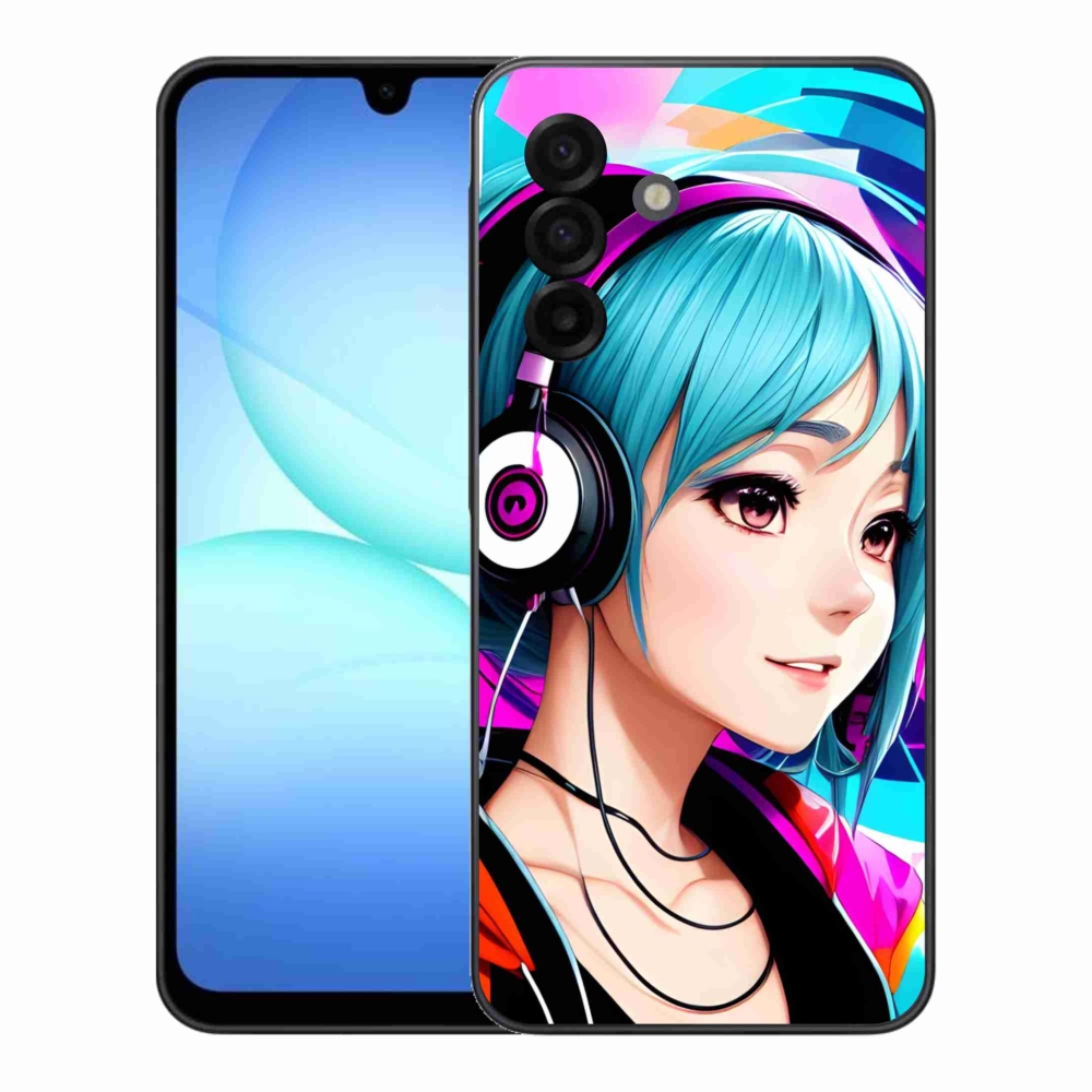 Gél borítás mmCase Samsung Galaxy A17 4G/5G - lány fejhallgatóval