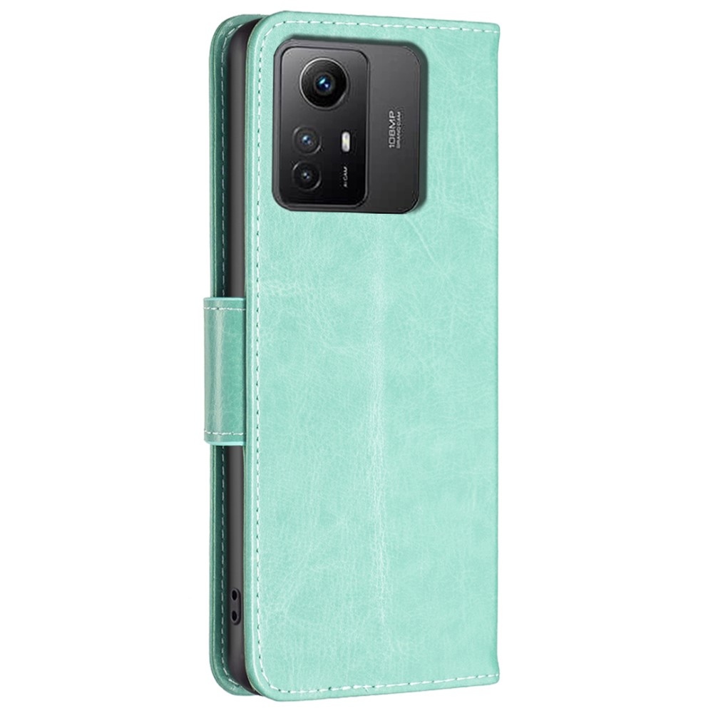 Pillangó könyv tok a Xiaomi Redmi Note 12S-hez - teal színű