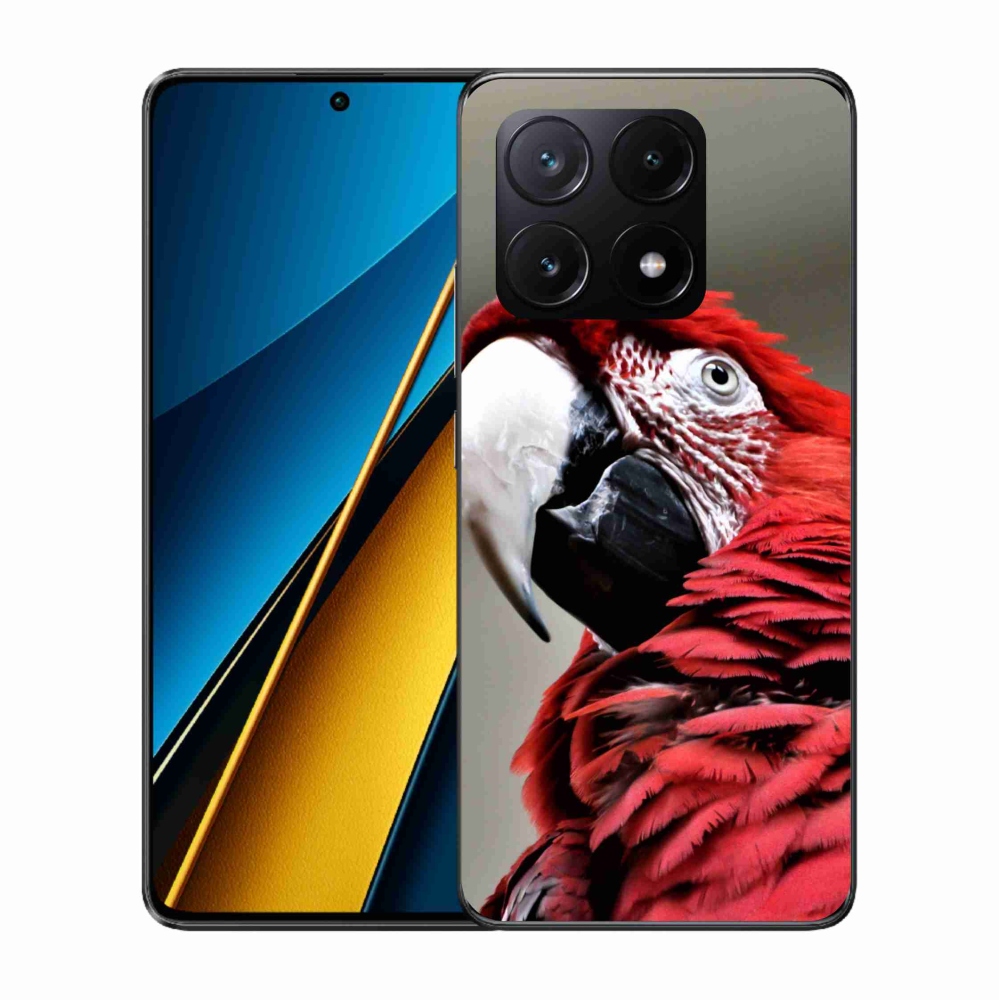 Gél tok mmCase a Xiaomi Poco X6 Pro 5G-hez - papagáj ara piros