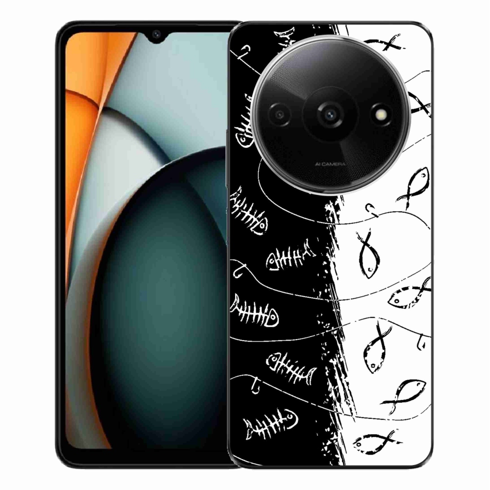 Gél borító mmCase a Xiaomi Redmi A3-hoz - csontvázak és halak