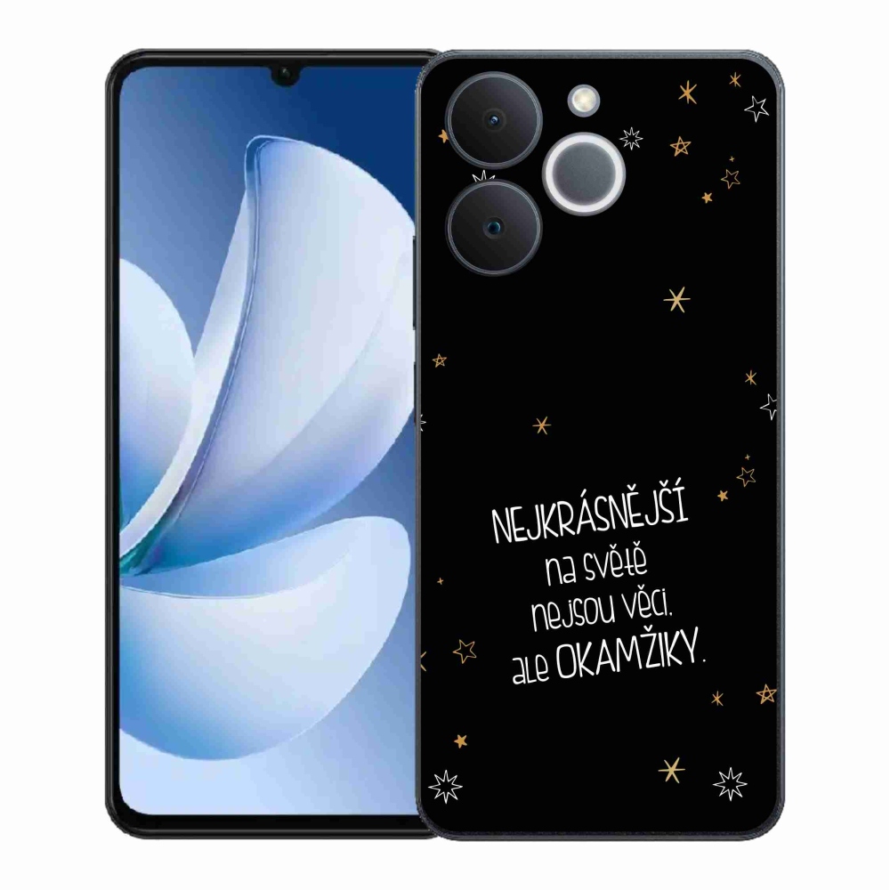 Gél borító mmCase a Realme Note 70T készülékhez - idézet 4 fekete háttér