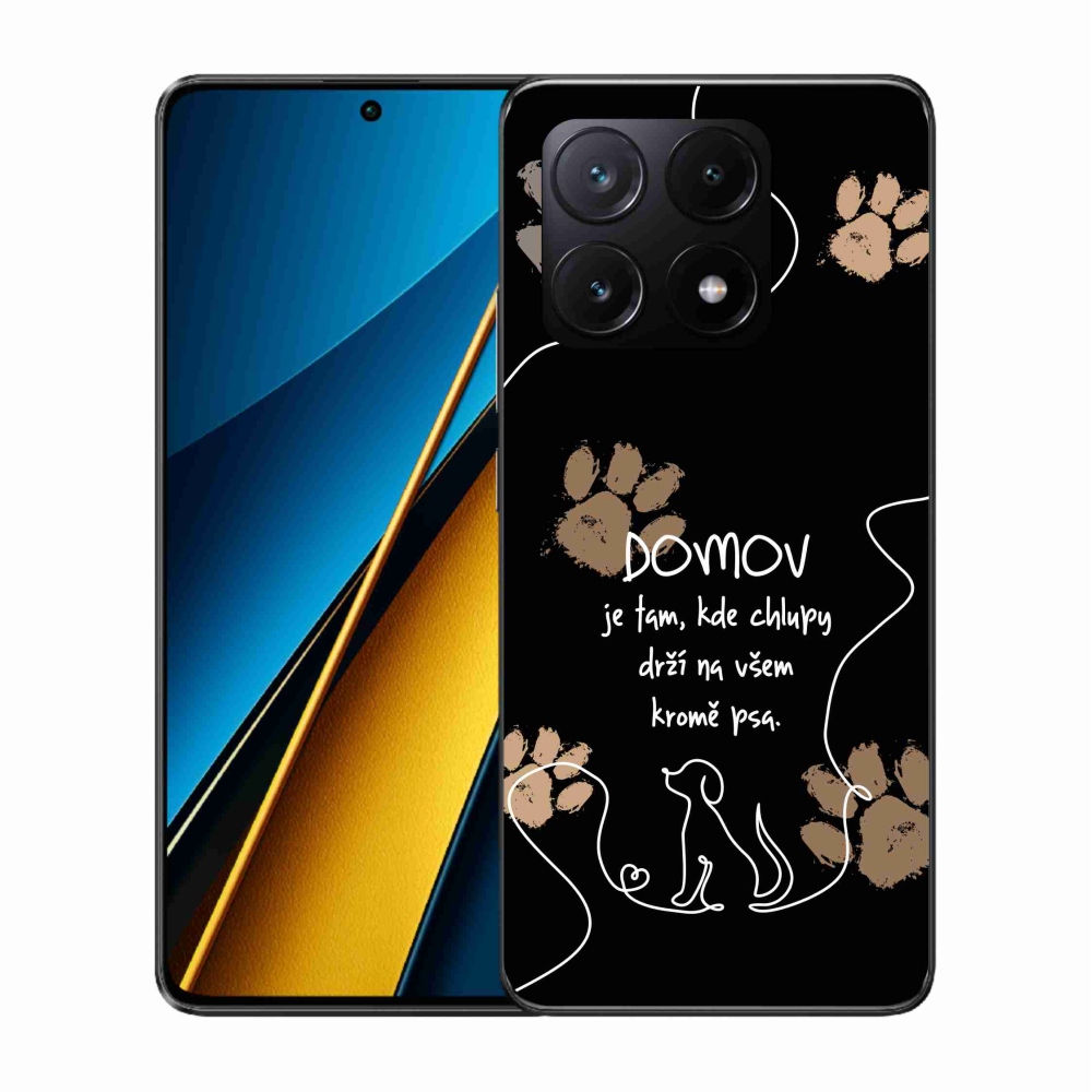 Gél borítás mmCase a Xiaomi Poco X6 Pro 5G számára - kutya motívum fekete háttérrel