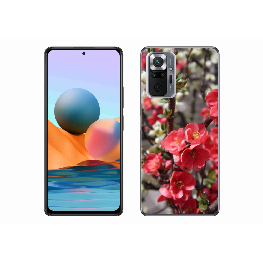 Gél borítás mmCase a Xiaomi Redmi Note 10 Pro készülékhez - piros virágok