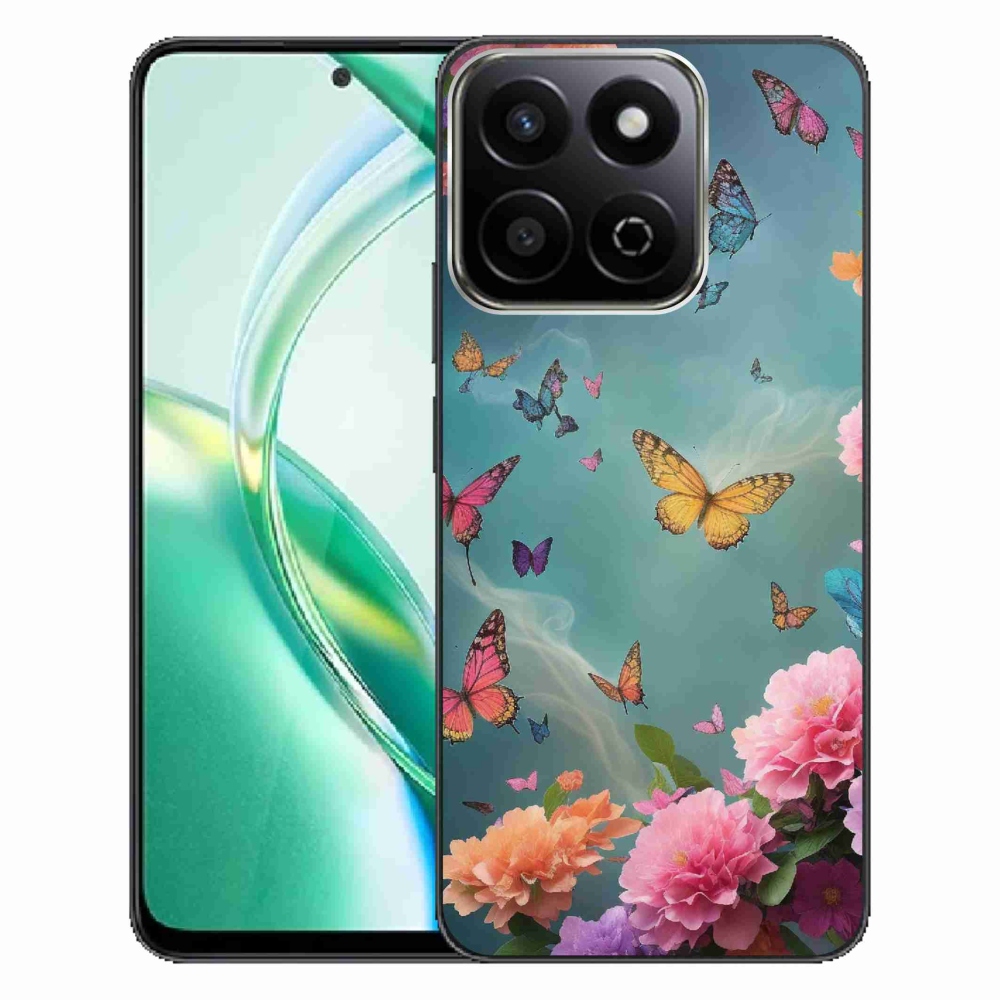 Gél borító mmCase a Honor 200 Smart 5G készülékhez - színes virágok és pillangók