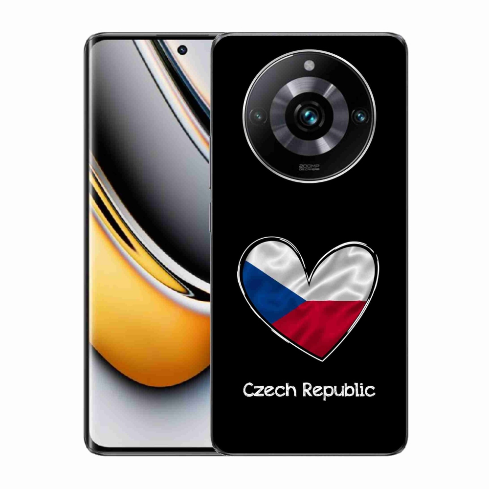 Zselés borítás mmCase a Realme 11 Pro/11 Pro+ készülékhez - zászlós szív fekete háttérrel