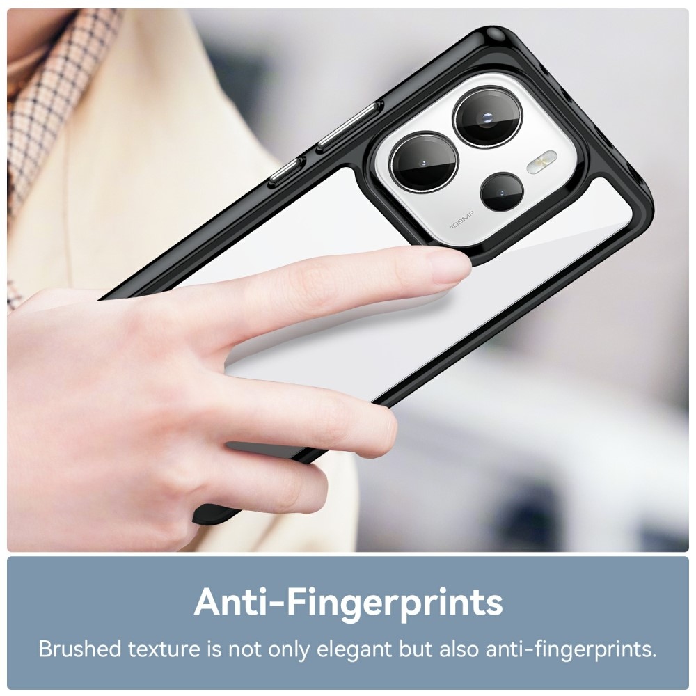 Gél tok fix hátlappal a Xiaomi Redmi Note 14-re - fekete