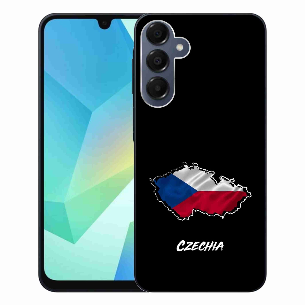 Zselés borítás mmCase Samsung Galaxy A16 4G/5G - Csehország fekete háttérrel