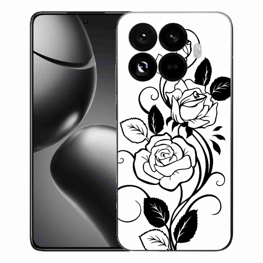Gél borítás mmCase a Xiaomi 15T Pro számára - fekete és fehér rózsa