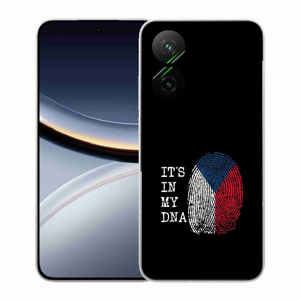 Gél borító mmCase a Xiaomi Poco F7 5G - zászló ujjlenyomat fekete háttérrel