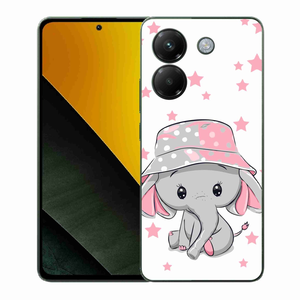 Gél borítás mmCase a Xiaomi Poco M7 Pro 5G számára - rózsaszín elefánt