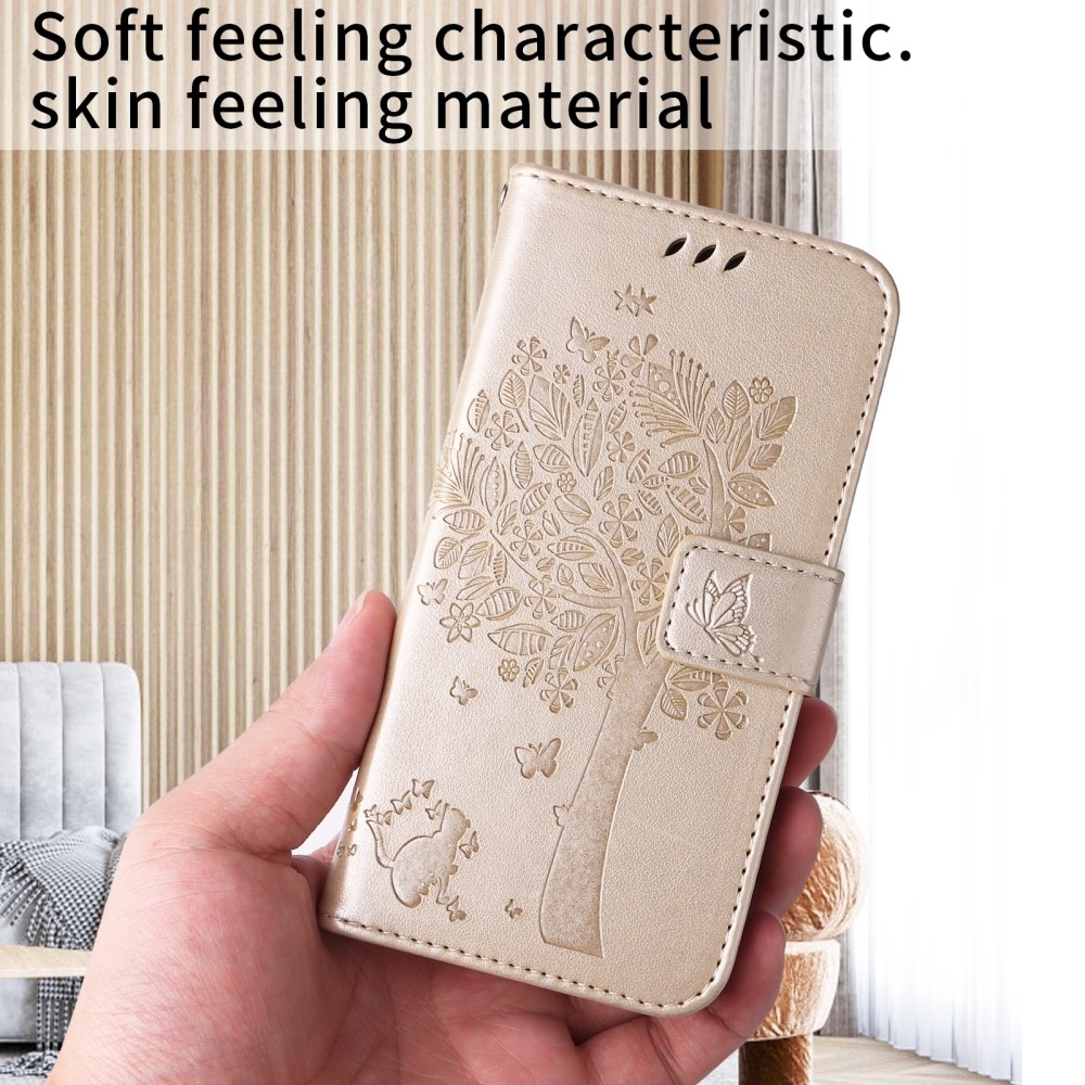 Fák könyv tok Xiaomi Redmi A5 (171.7x77.8x8.3mm) - arany színű