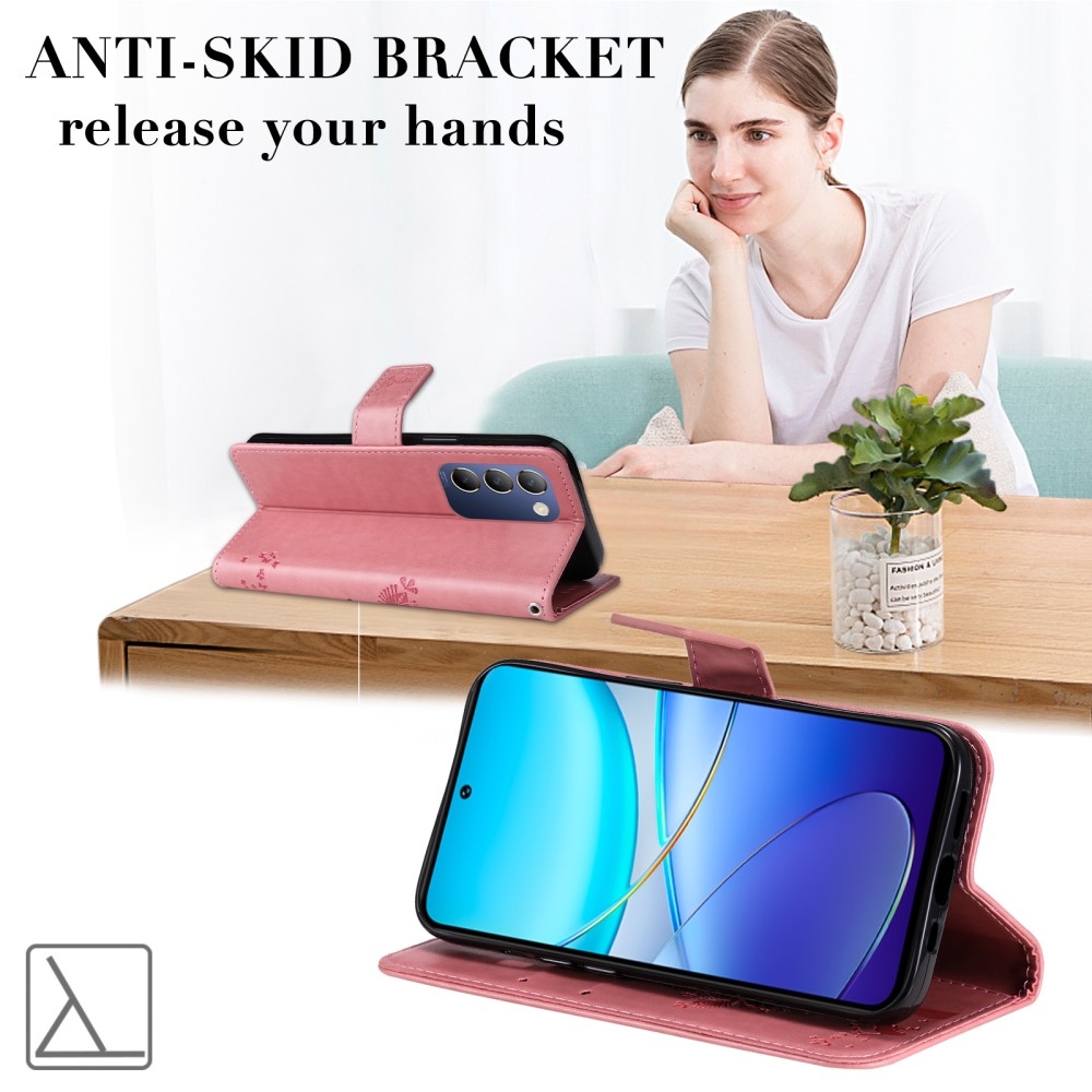 Fa könyv tok a Vivo V40 SE 4G/5G készülékhez - rózsaszín