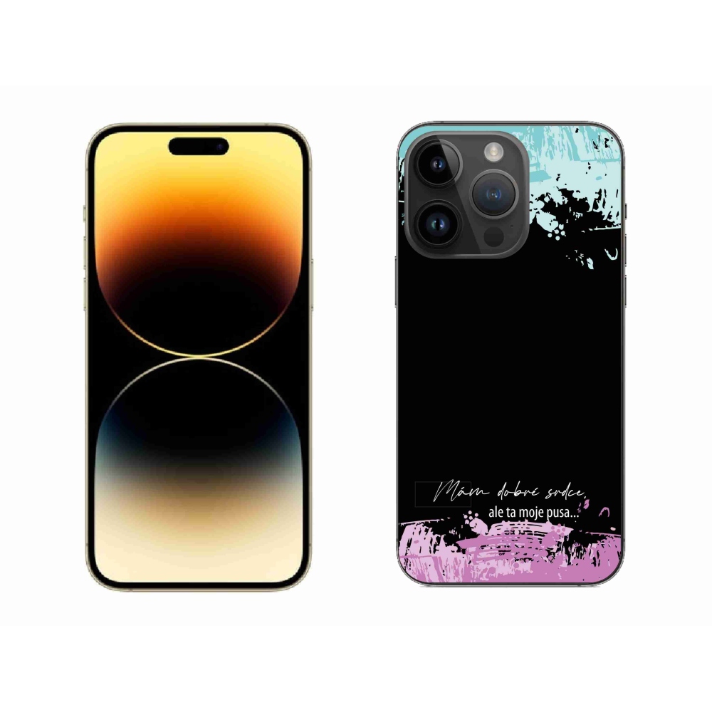 Gél borítás mmCase iPhone 14 Pro Max 6.7 készülékhez - vicces szöveg 3 fekete háttér