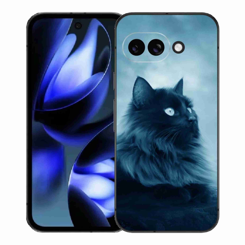 Zselés borítás mmCase a Google Pixel 9a számára - fekete cat 1