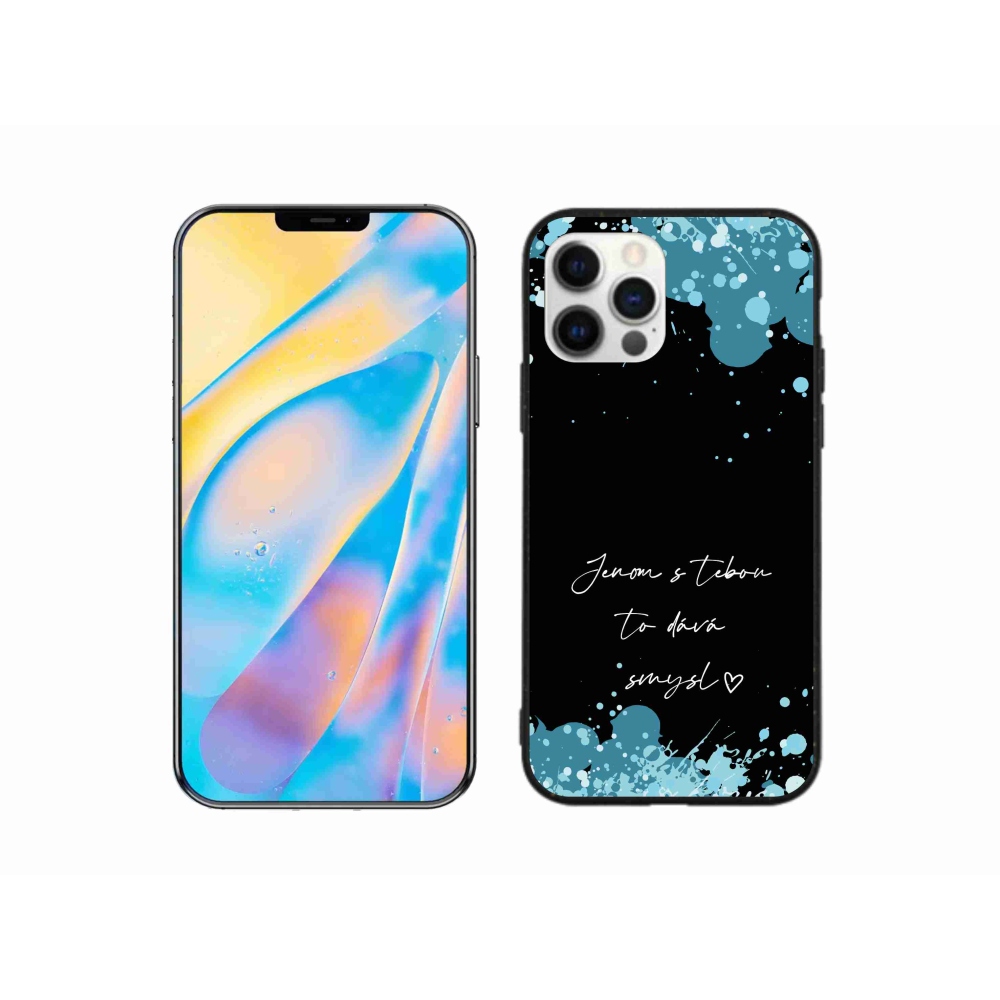Gél borítás mmCase iPhone 12 készülékhez - szerelmes szöveg fekete háttérrel