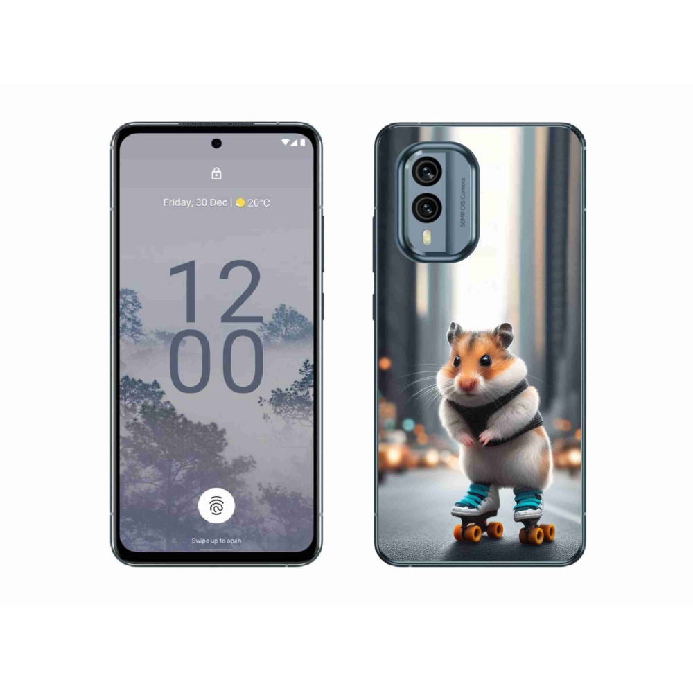 Zselés borítás mmCase a Nokia X30 5G készülékhez - hörcsög a korcsolyán