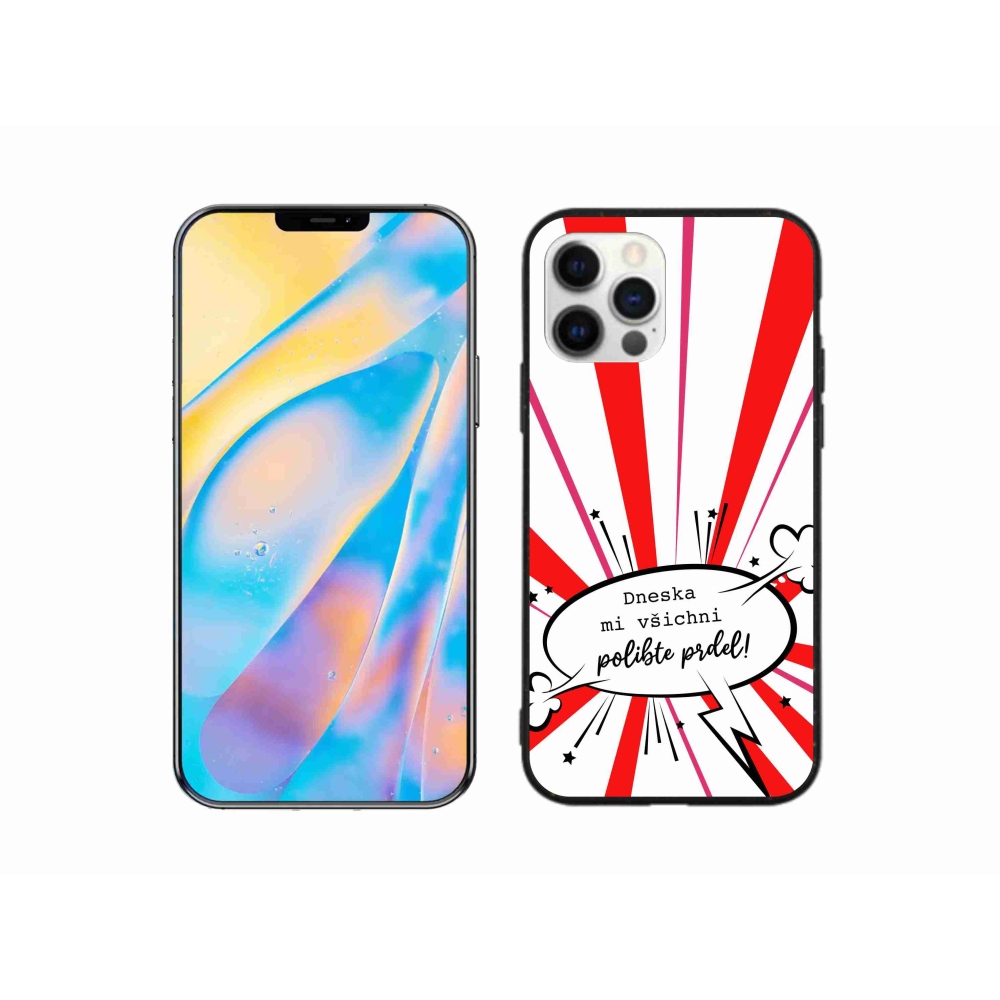 Gél borító mmCase iPhone 12 készülékhez - vicces szöveg 15 fehér háttér