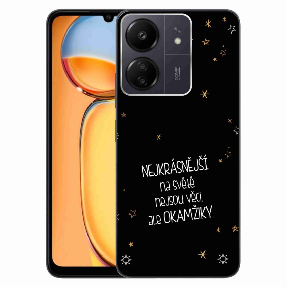 Gél borítás mmCase a Xiaomi Poco C65/Redmi 13C - idézet 4 fekete háttérrel