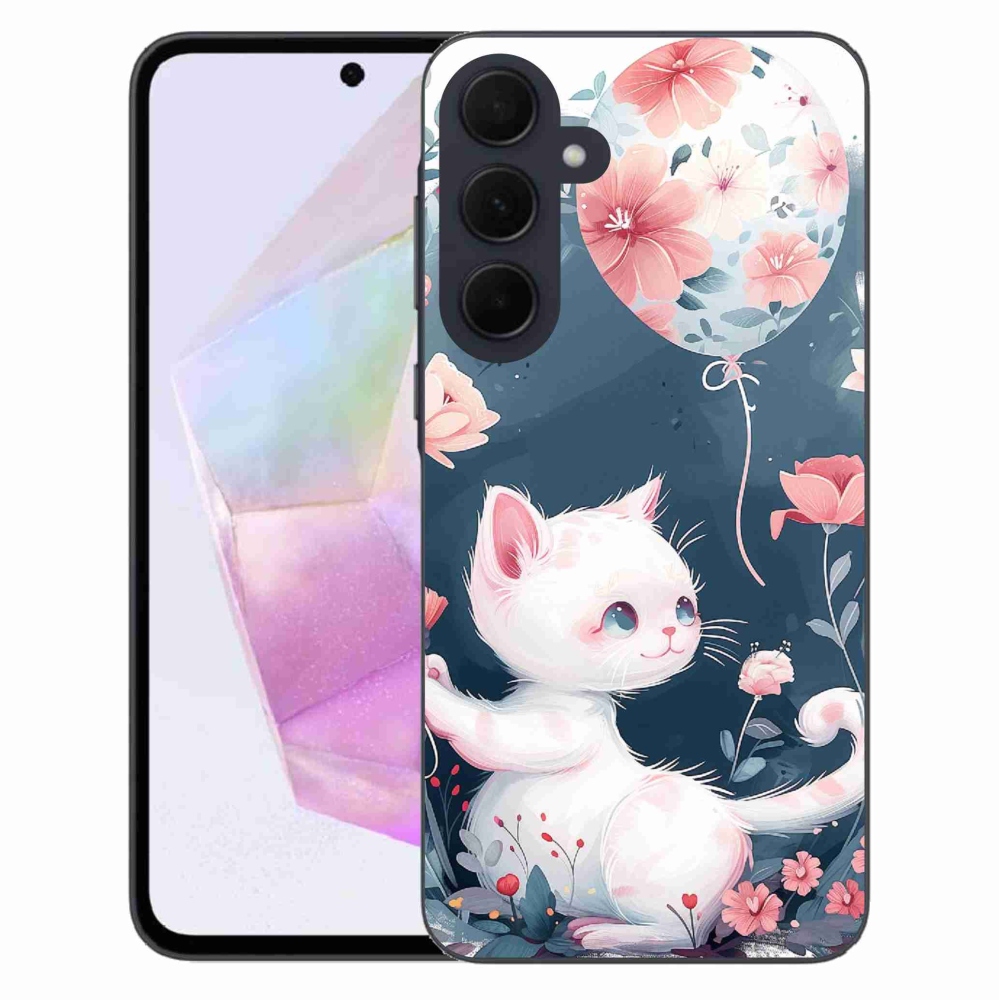Gél borítás mmCase Samsung Galaxy A35 5G - cica lufival