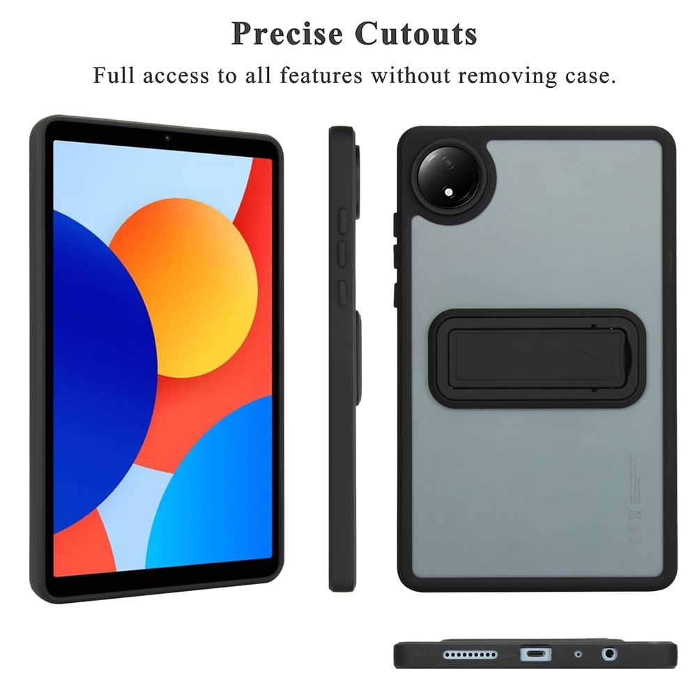 Skiny zselés tok fix hátlappal és flip állvánnyal Xiaomi Redmi Pad SE 8.7-hez - fekete