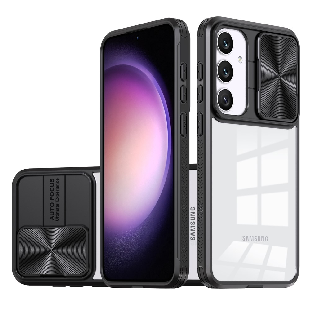 Tartós hátlapi borítás kamerafedéllel Samsung Galaxy S25+ készülékhez - fekete
