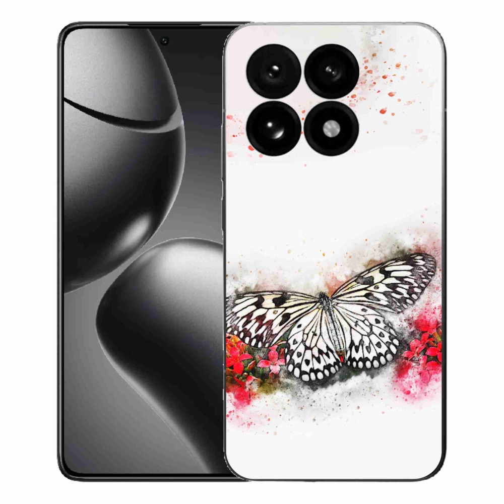 Gél borítás mmCase a Xiaomi 15T-hez - fekete és fehér pillangó
