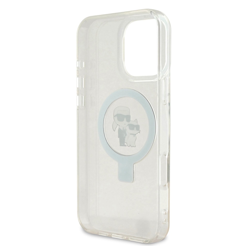 Karl Lagerfeld Ringstand Karl és Choupette MagSafe hátlapi borító iPhone 16 Pro Max készülékhez Fehér