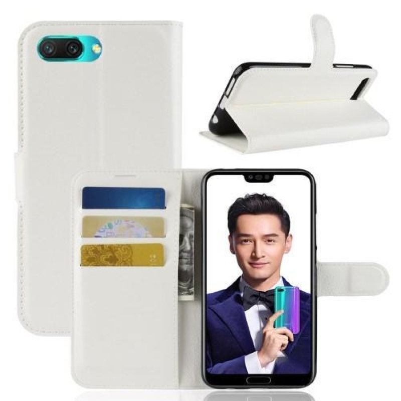 Fal PU bőr tok Honor 10 - fehér