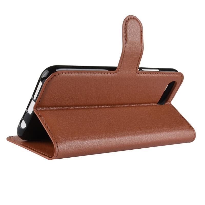 Fal PU bőr tok Honor 10 - barna