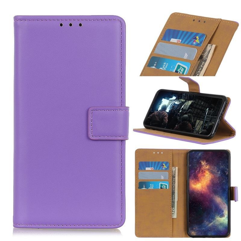 Wallet PU bőr pénztárca tok a Samsung Galaxy M31s mobiltelefonhoz – lila