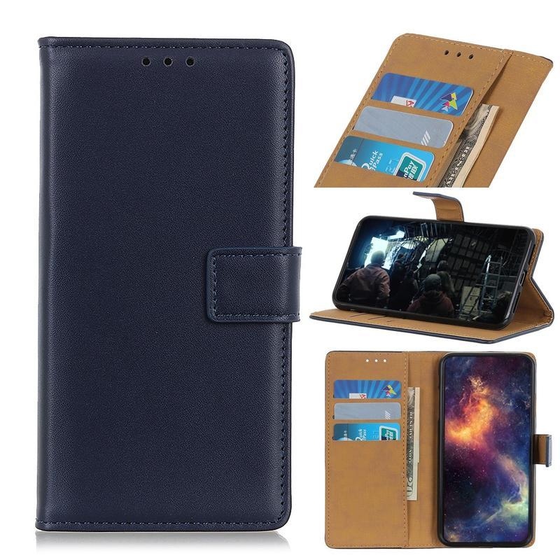 Wallet PU bőr pénztárca tok a Samsung Galaxy M31s mobiltelefonhoz – kék