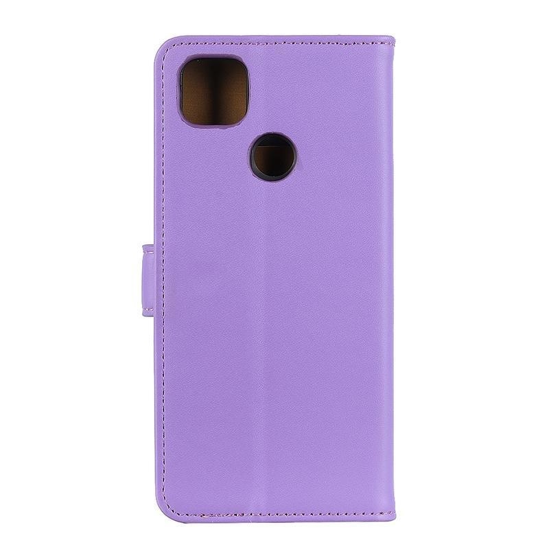 Tárca PU bőr pénztárca tok Xiaomi Redmi 9C-hez - lila