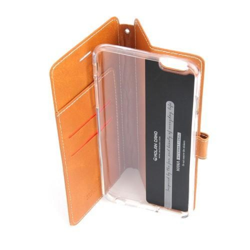 Tárca PU bőr tok iPhone 6 Plus és iPhone 6s Plus készülékhez - arany színben